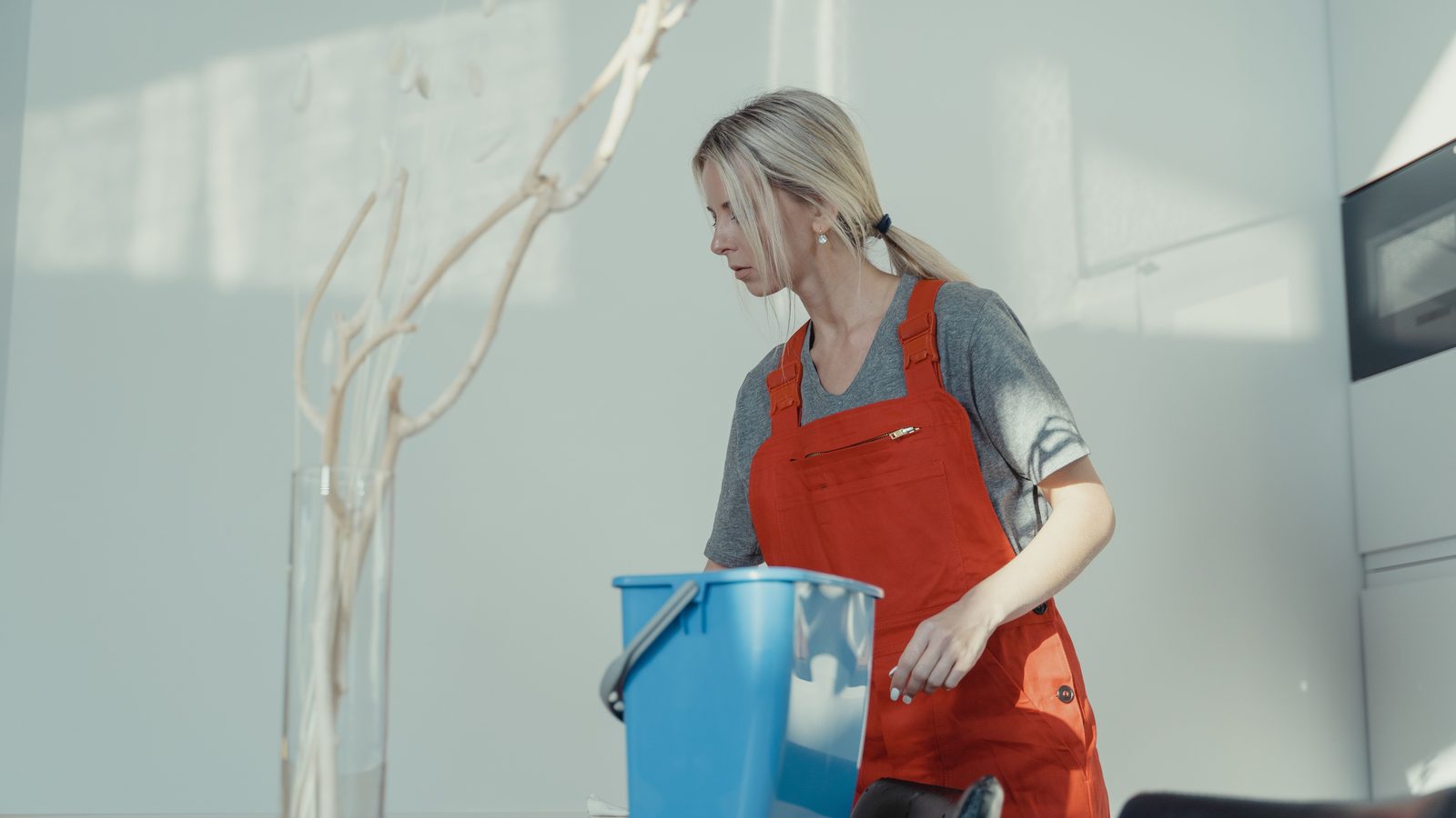 Housekeeping staff maintaining a commercial premises